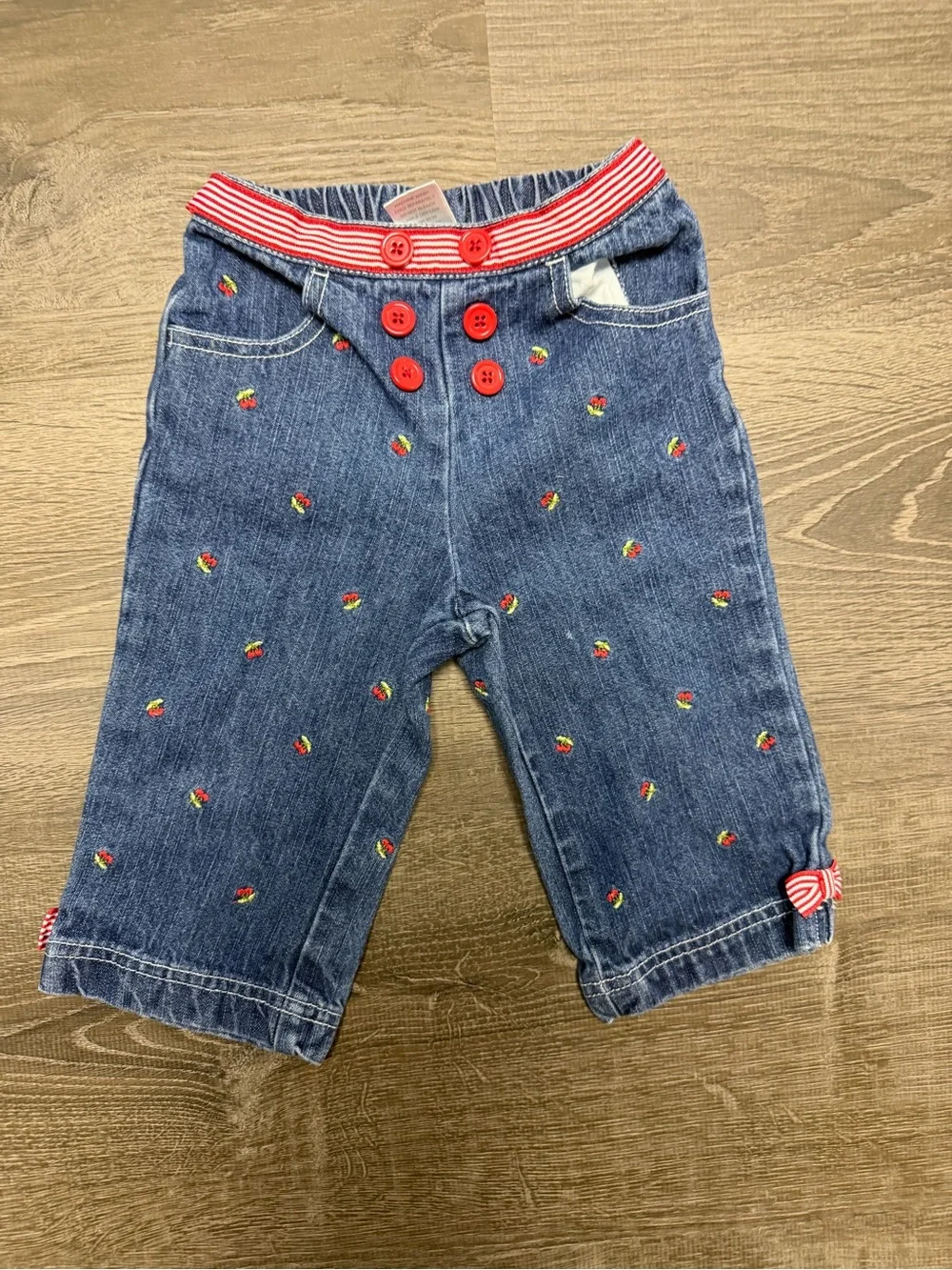 Gymboree Blue Denim Capri Pants with Red Accents